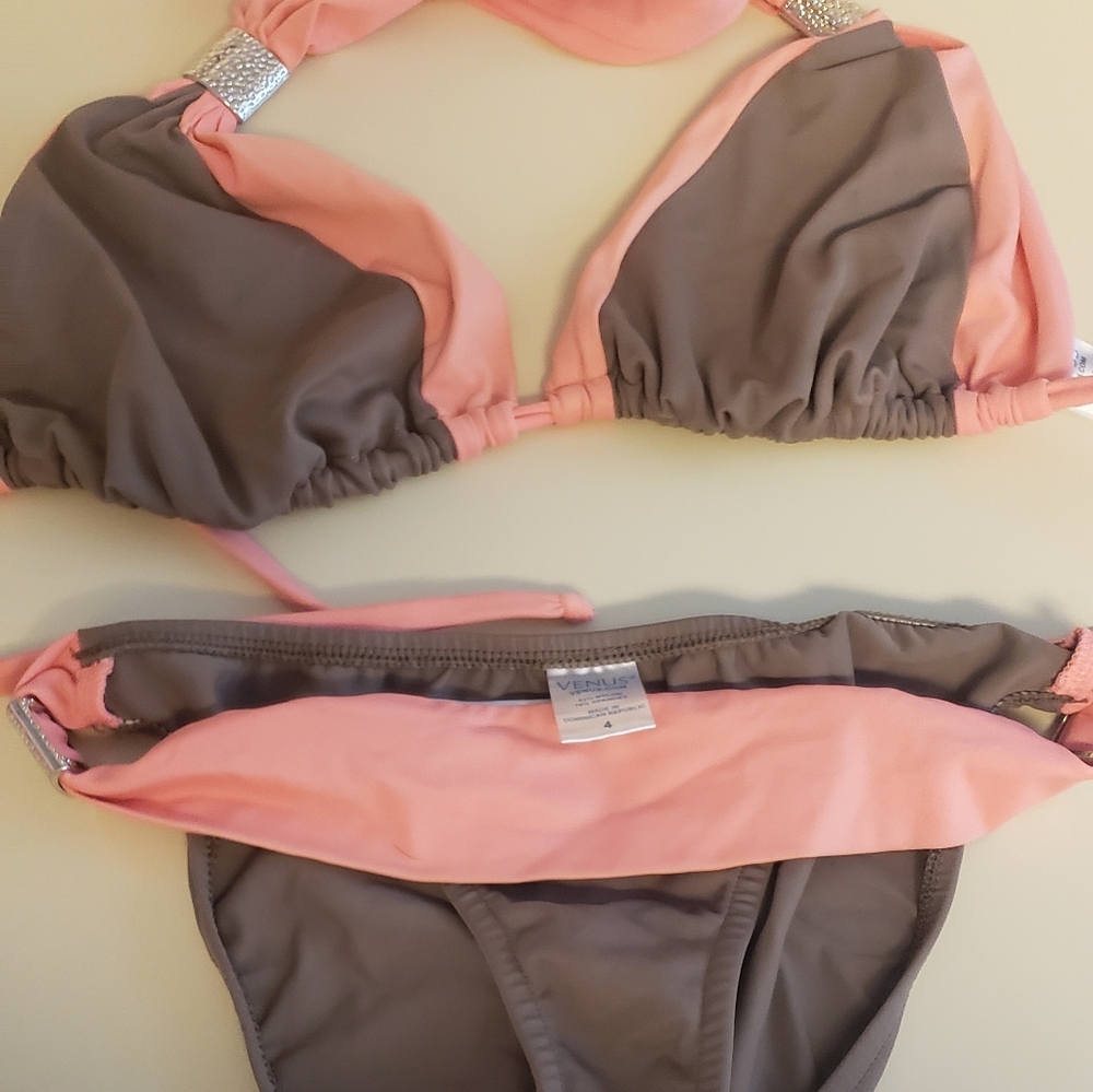 Venus brown and pink bikini set